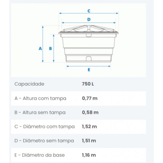 Caixa D`água De Polietileno 750L Fortlev - Imagem principal - 8aa9220f-d741-4dda-9d83-825ba61a4c59